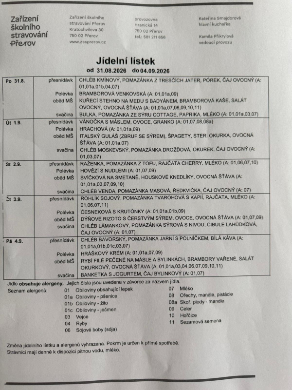 Týden 31.8. - 4.9.2026